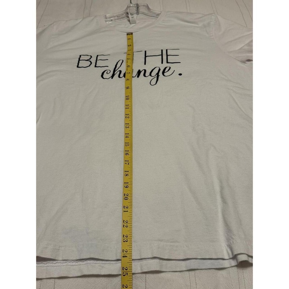 "Be The Change" White Graphic Tee Bella Canvas XL - Picture 6 of 6